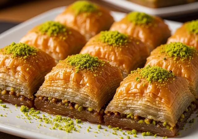 Baklava with pistachios