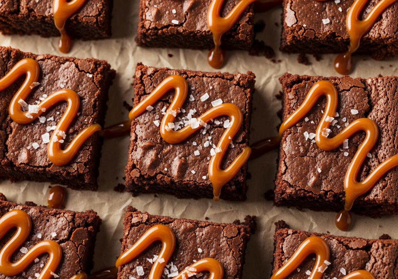 Chocolate brownie with salted caramel